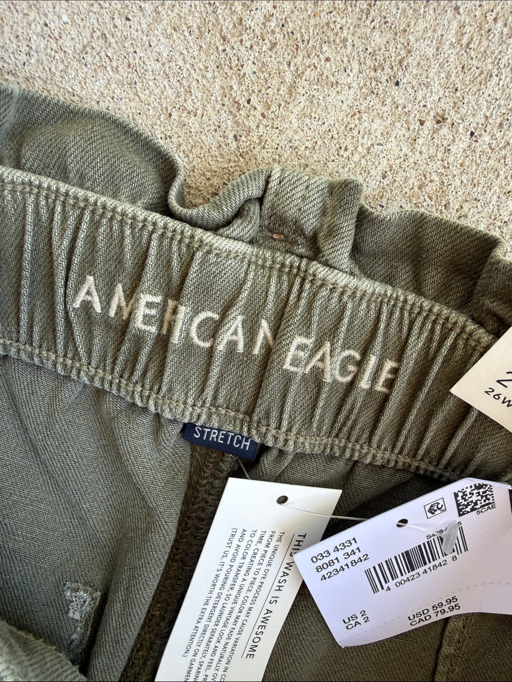 NWT American Eagle Olive Super High Rise Mom Shorts W Button Fly Size 2 - Picture 4 of 11